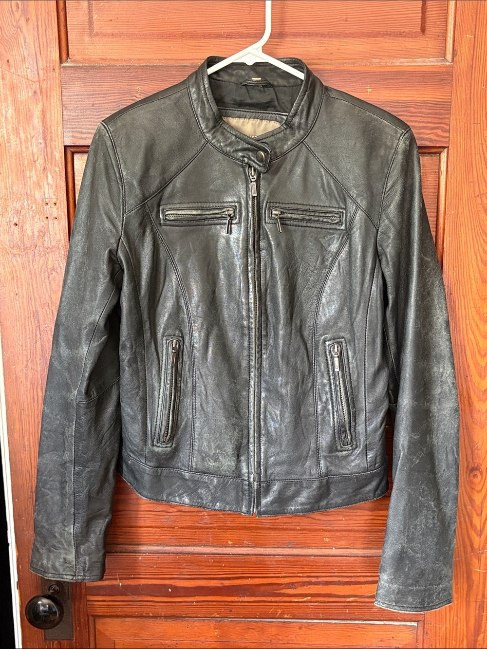 Bod & Christensen Black Leather Moto Jacket size M Women’s